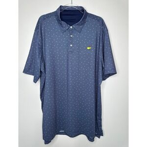 Masters Golf Polo Shirt Mens XXL Blue Geometric Tech MT2525-002 Tournament Logo
